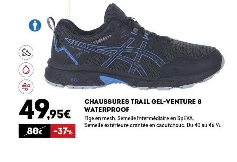 chaussures trail gel-venture 8 waterproof