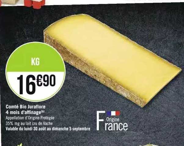 comté bio juraflore 4 mois d'affinage