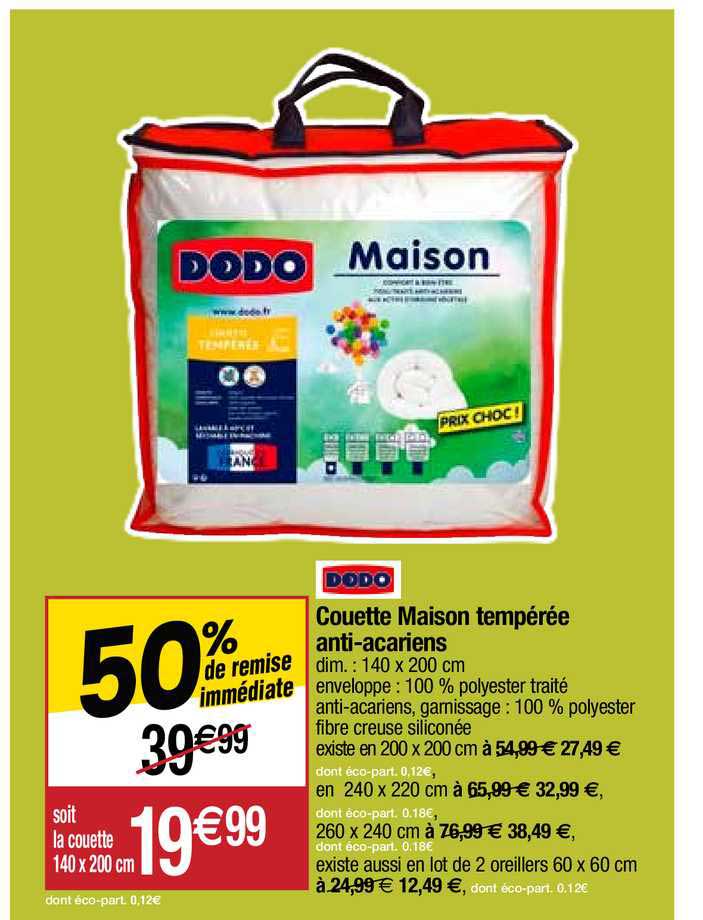 Couette Maison Tempérée Anti-acariens Dodo