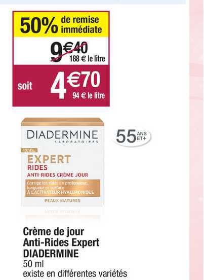 crème de jour anti-rides expert diadermine