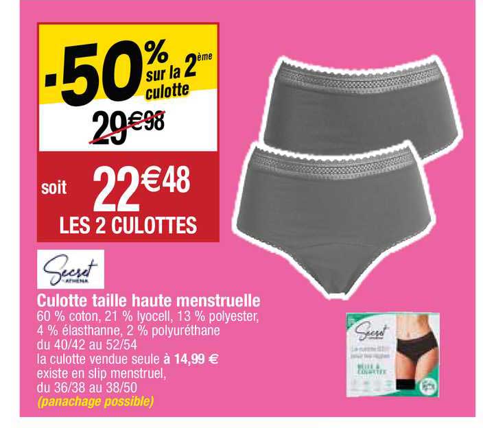 culotte taille haute menstruelle secret