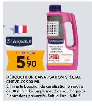 déboucheur canalisation spécial cheveux 900 ml starwax