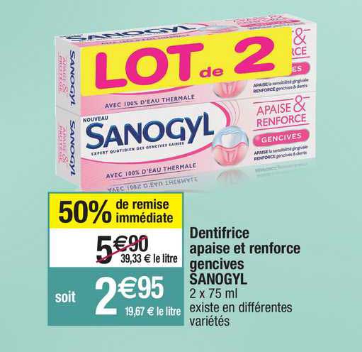 dentifrice apaise et renforce gencives sanogyl