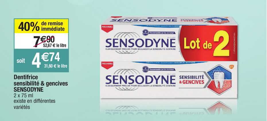 dentifrice sensibilité & gencives sensodyne