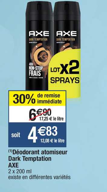 déodorant atomiseur dark temptation axe