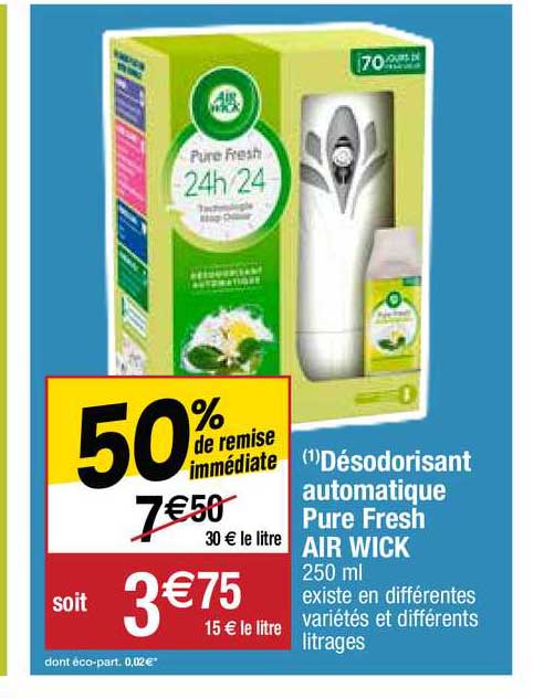 désodorisant automatique pure fresh air wick