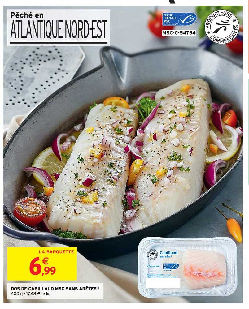 dos de cabillaud msc sans arêtes