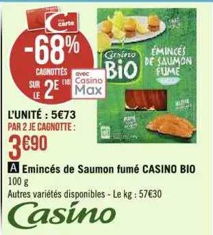 émincés De Saumon Fumé Casino Bio