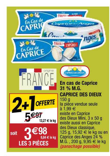 en cas de caprice 31% m.g. caprice des dieux