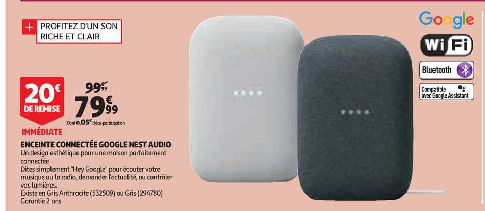 enceinte connectée google nest audio