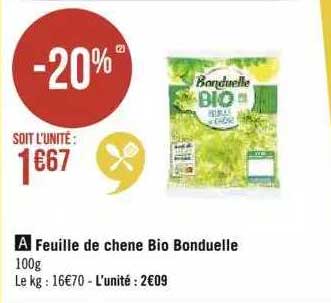 Feuille De Chêne Bio Bonduelle