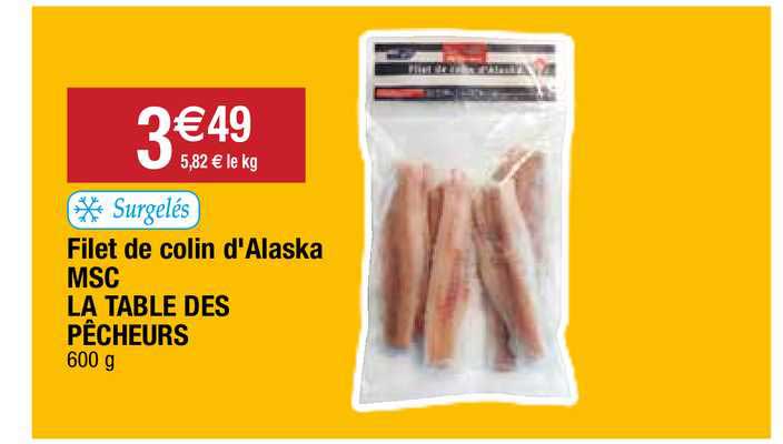 filet de colin d'alaska msc la table des pêcheurs