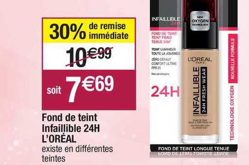font de teint infaillible 24h l'oréal