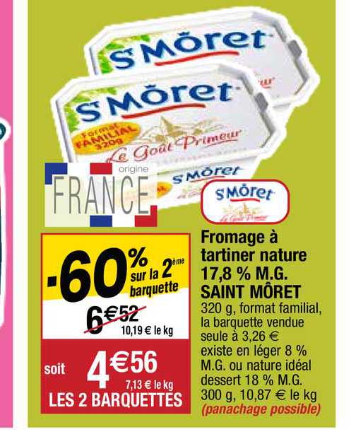 fromage à tartiner nature 17,8% m.g. saint môret