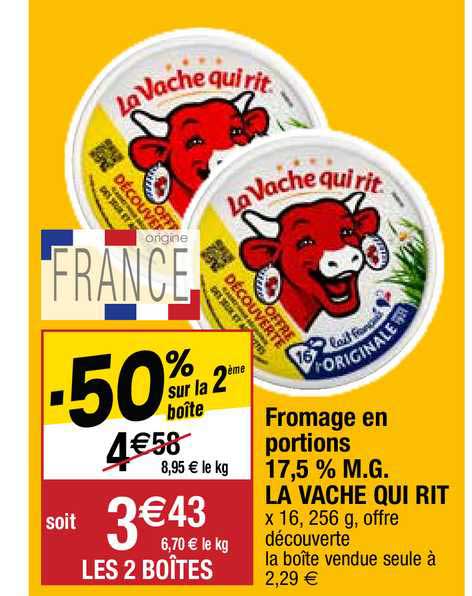 fromage en portions 17,5% m.g. la vache qui rit