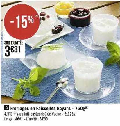 fromages en faisselles royans - 750g