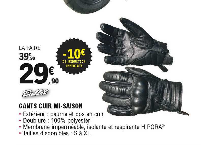 gants cuir mi-saison bullit