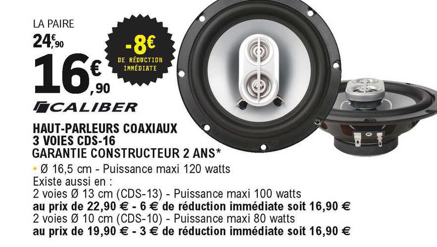 haut-parleurs coaxiaux 3 voies cds-16 caliber