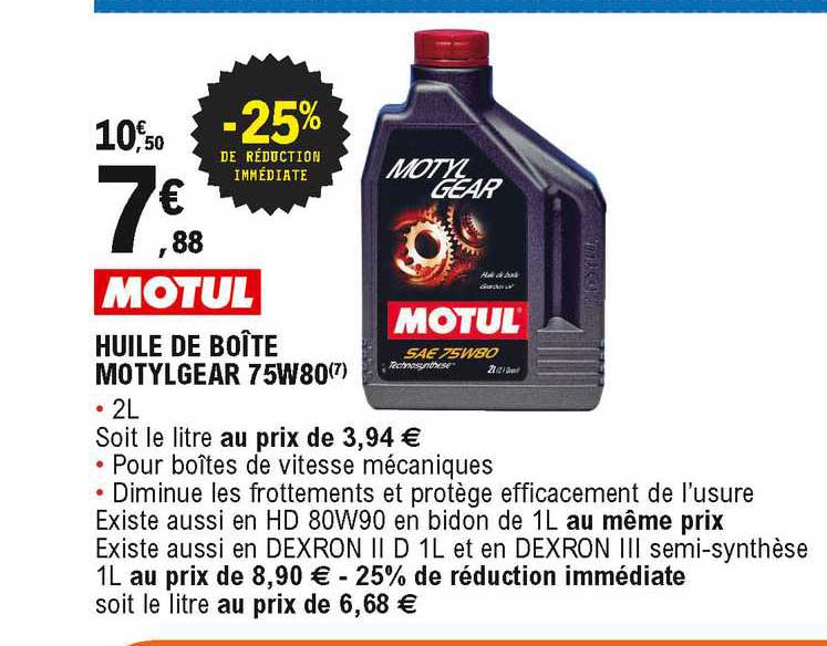 Huile De Boîte Motylgear 75w80 Motul