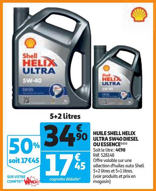 huile shell helix ultra 5w40 diesel ou essence