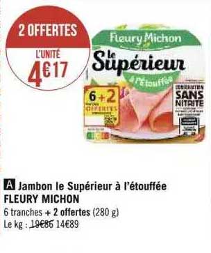 jambon le supérieur à l'étouffée fleury michon
