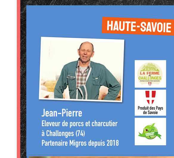 jean-pierre eleveur de porcs et charcutier à challonges (74) partenaire migros depuit 2018