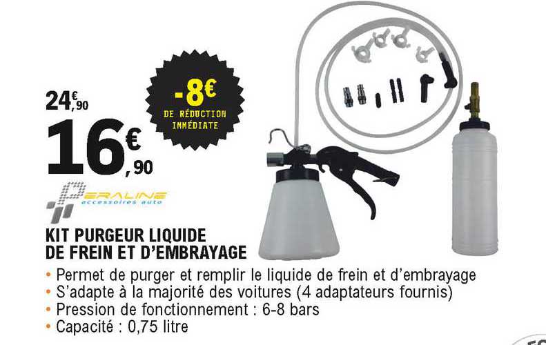 kit purgeur liquide de frein et d'embrayage peraline