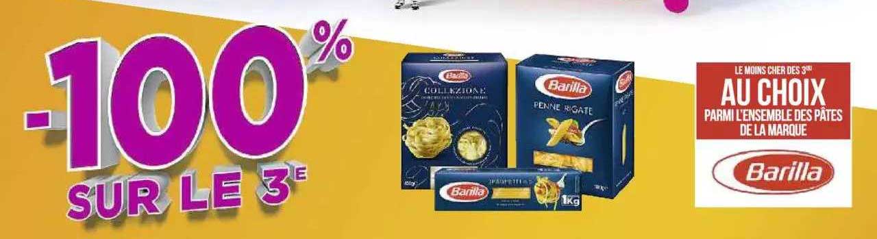 l'ensemble des pâtes le la marque barilla