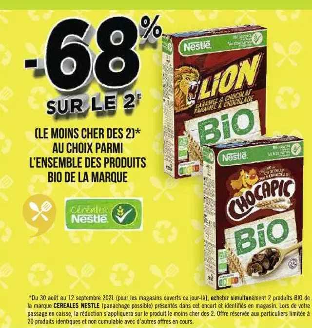 l'ensemble des produits bio de la marque nestlé