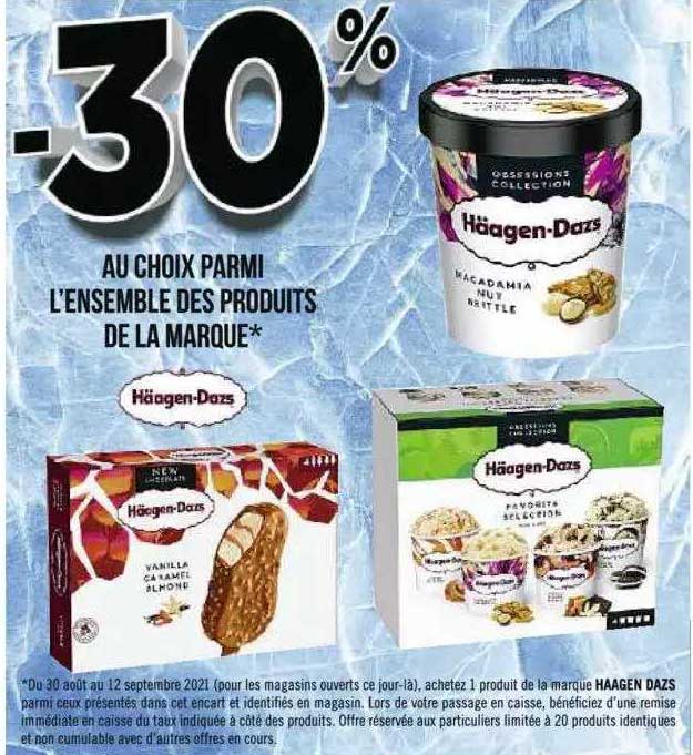 l'ensemble des produits de la marque häagen-dazs