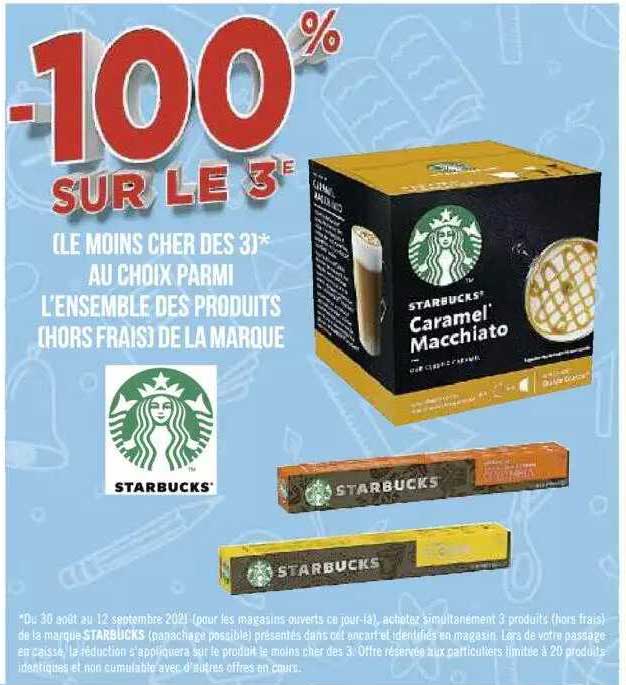 l'ensemble des produits de la marque starbucks
