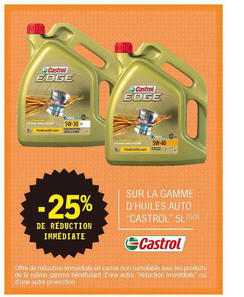 la gamme d'huiles auto "castrol" 5l
