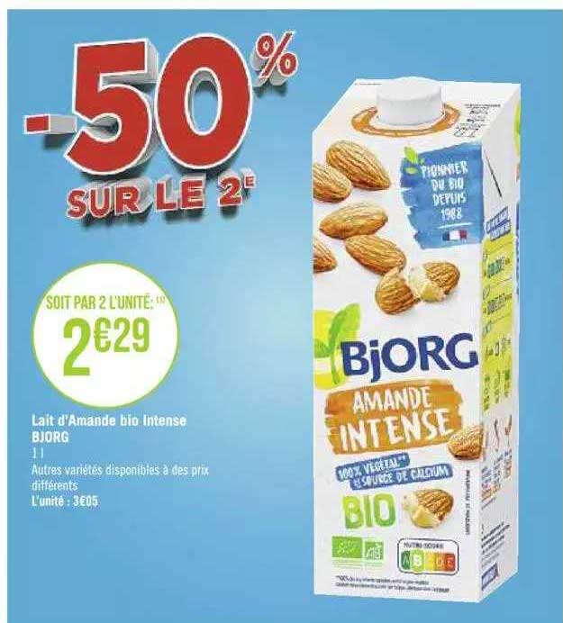 Lait D'amande Bio Intense Bjorg