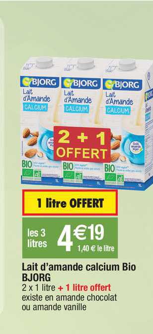 lait d'amande calcium bio bjorg