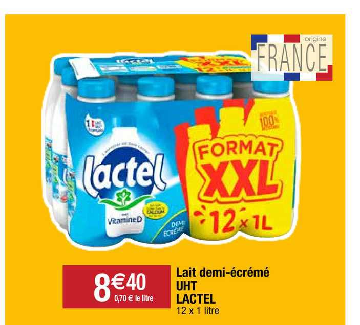 lait demi-écrémé uht lactel