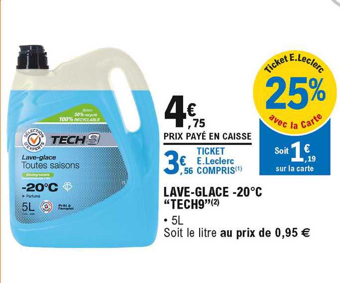 lave-glace -20° "tech9"