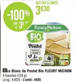 le blanc de poulet bio fleury michon