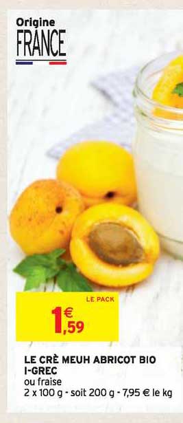 le crè meuh abricot bio i-grec