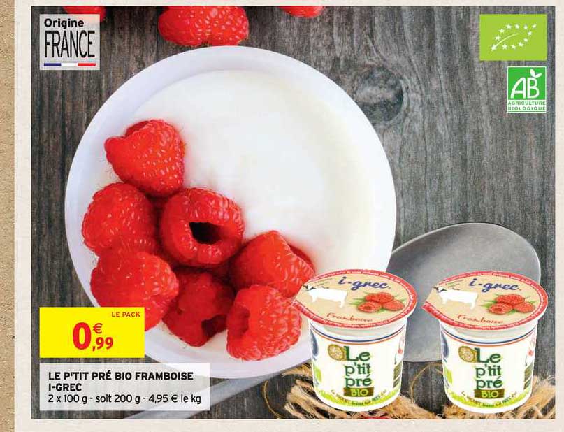 le p'tit pré bio framboise i-grec
