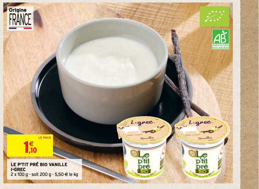le p'tit pré bio vanille i-grec