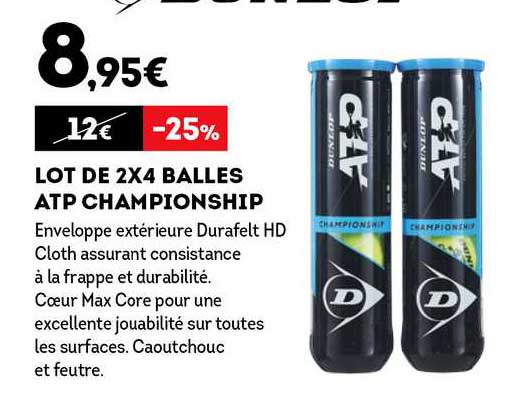 lot de 2 x 4 balles atp championship