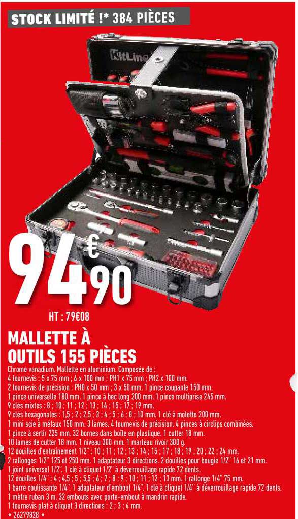 Mallette à Outils 155 Pièces