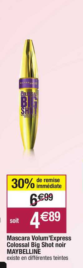 mascara volum'express colossal big shot noir maybelline