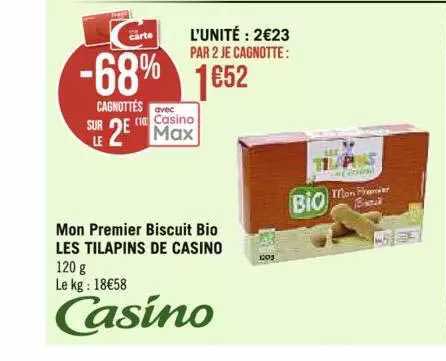 mon premier biscuit bio les tilapins de casino