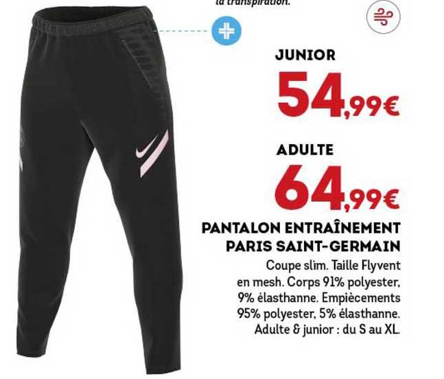 pantalon entraînement paris saint-germain junior, adulte