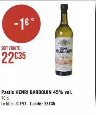 pastis henri bardouin 45% vol.