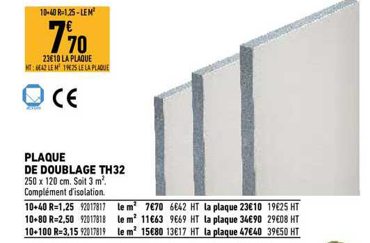 plaque de doublage th32