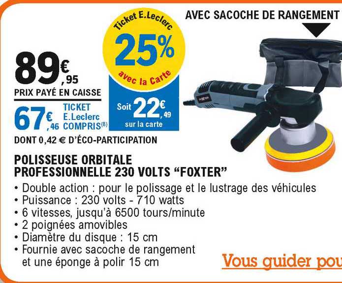 polisseuse orbitale professionnelle 230 volts "foxter"