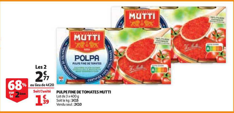 Pulpe Fine De Tomates Mutti