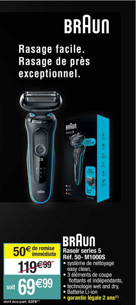 rasoir series 5 braun réf. 50- m1000s